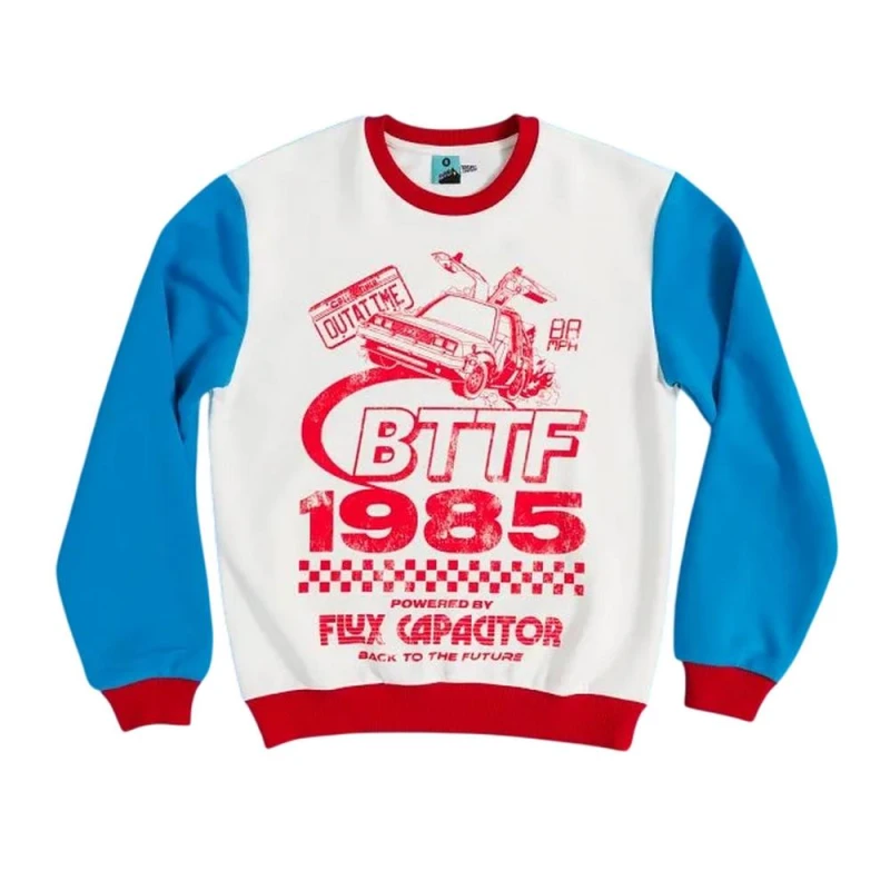 Image of Back To The Future Mens Retro Colour Block Sweatshirt Size: Small Multicolor Male S