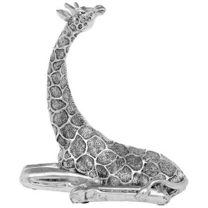 Image of Soft Silver Giraffe Lying Small Ornament