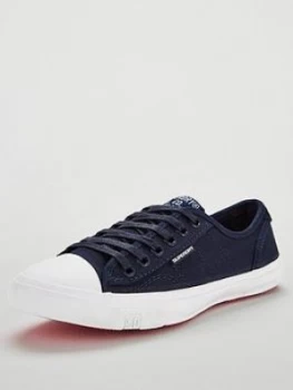 Image of Superdry Low Pro Sneaker Plimsoll - Navy, Size 5, Women