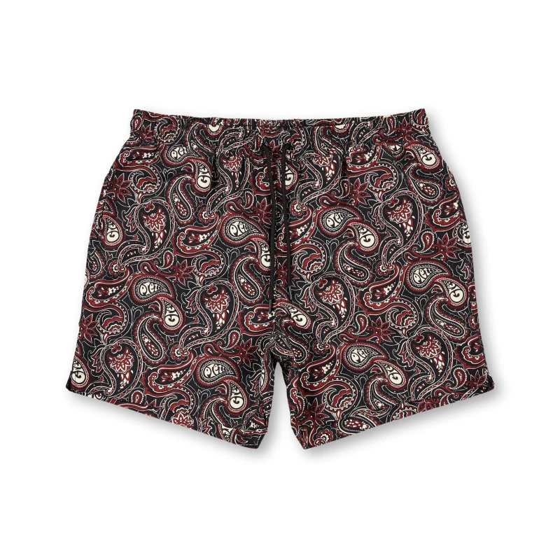 Image of Pretty Green Mens Paisley Swim Shorts Black male Small