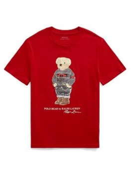Image of Ralph Lauren Boys Bear Short Sleeve T Shirt - Red