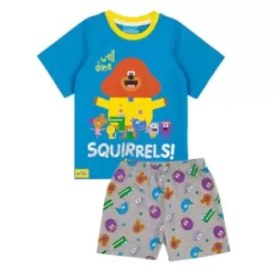 Image of Hey Duggee Boys Well Done Squirrels Character Short Pyjama Set (3-4 Years) (Blue/Grey)