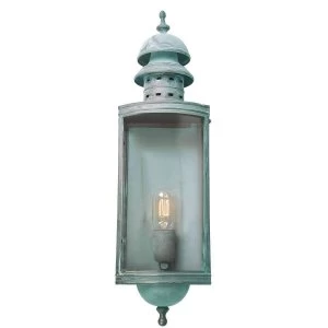 Image of 1 Light Outdoor Wall Lantern Light Verdigris IP44, E27