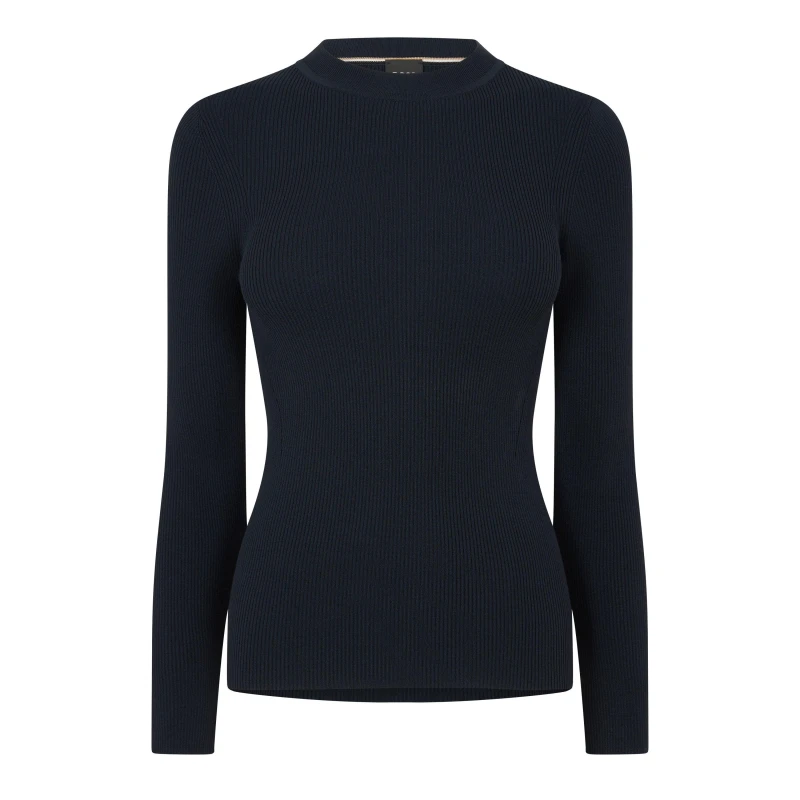 Image of Boss Womens Febisan Knitted Tops Open Blue female 6 (XS)