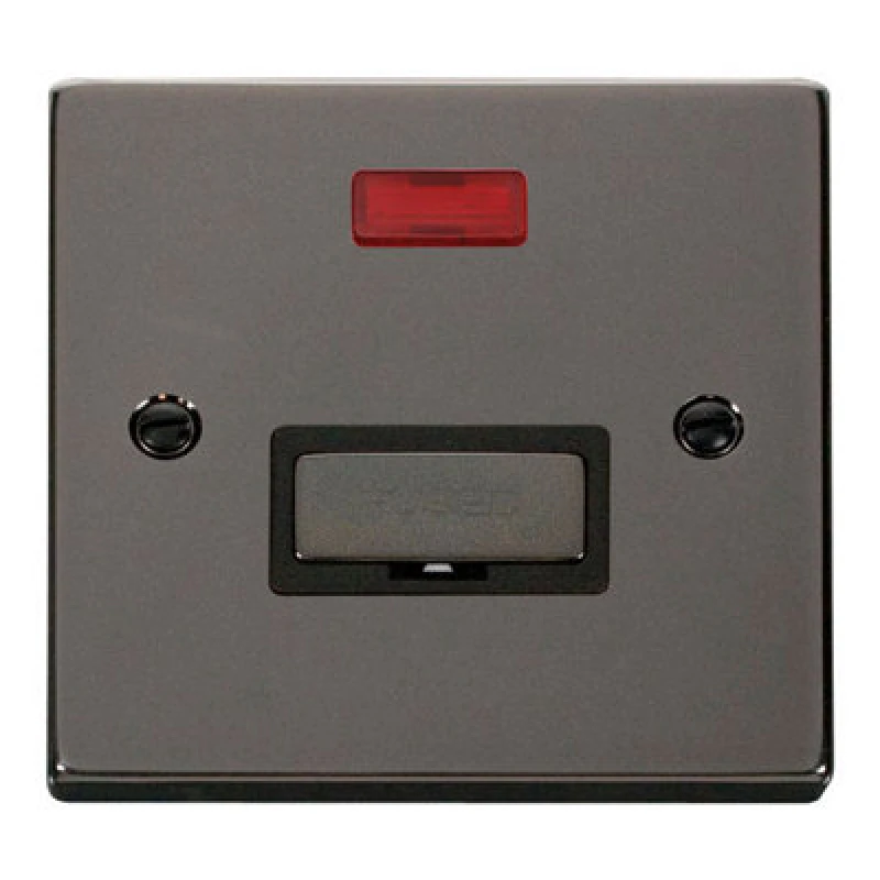 Image of SE Home Black Nickel 13A Fused Ingot Connection Unit With Neon Black