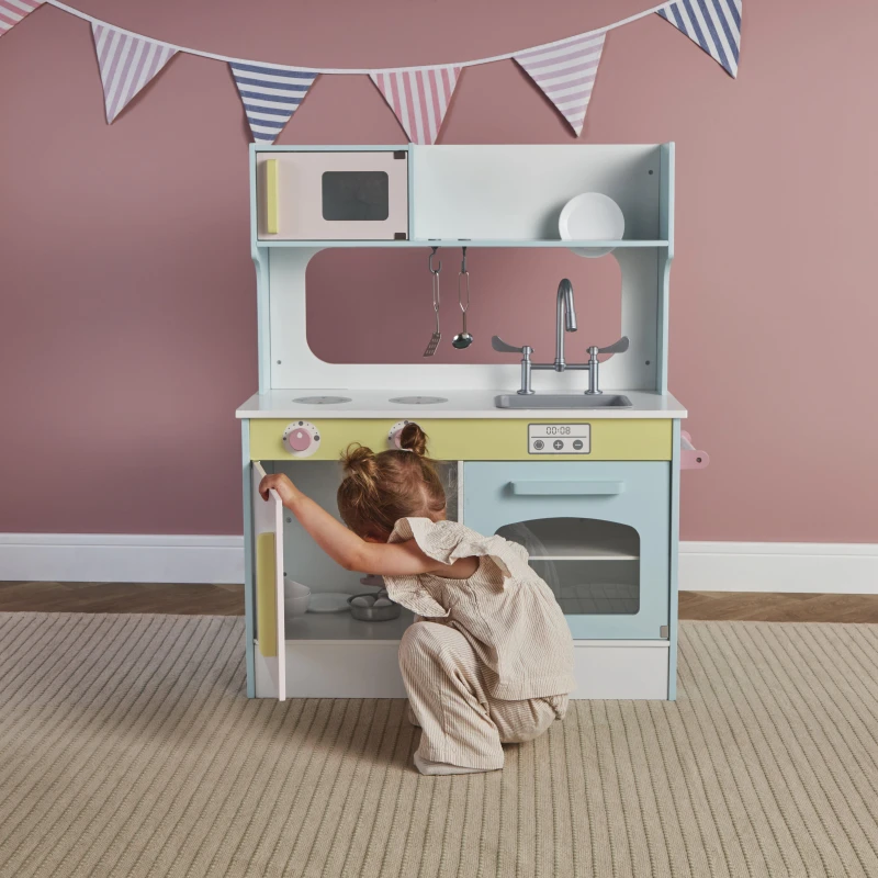 Image of Tooky Toy Wooden 2 in 1 Kitchen and Cafe Multi unisex One Size