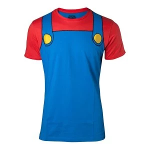 Image of Nintendo - Mario Novelty Cosplay Mens Small T-Shirt - Multi-Colour