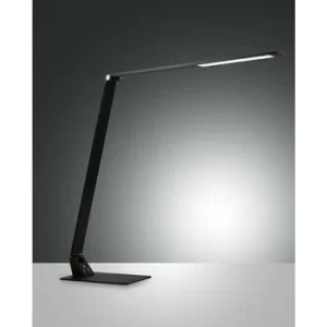 Image of Fabas Luce Wasp Integrated LED Table Lamp Black Glass