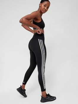 Image of adidas Versatility Future Icons 3 Stripes 7/8 Leggings - Black/White Size M Women