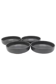 Image of Stonebridge Pasta Bowl Set of 4 Stoneware Dish Dishwasher Safe Grey