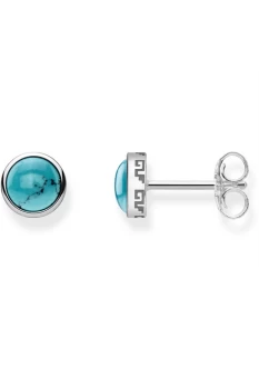 Image of Ladies Thomas Sabo Sterling Silver Glam & Soul Turquoise Stud Earrings H1990-878-17