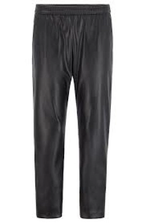 Image of Hugo Boss Casual Faux Leather Jogging Pants Black Size 8 Women
