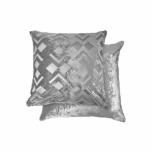Image of Emma Barclay Valencia Cushion Cover 17 x 17 Silver (Pair)