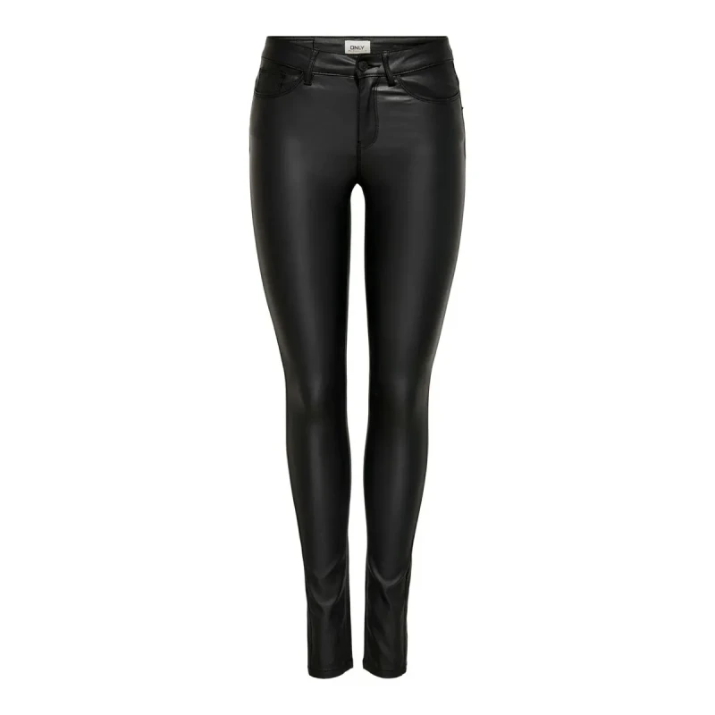 Image of Only Anne K Faux Leather Trousers - Black 6R