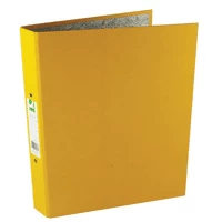 Image of Q-Connect 2 Ring 25mm Paper Over Board Yellow A4 Binder Pack of 10