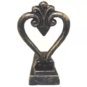 Image of Black & Gold Metal Door Wedge With Heart Design