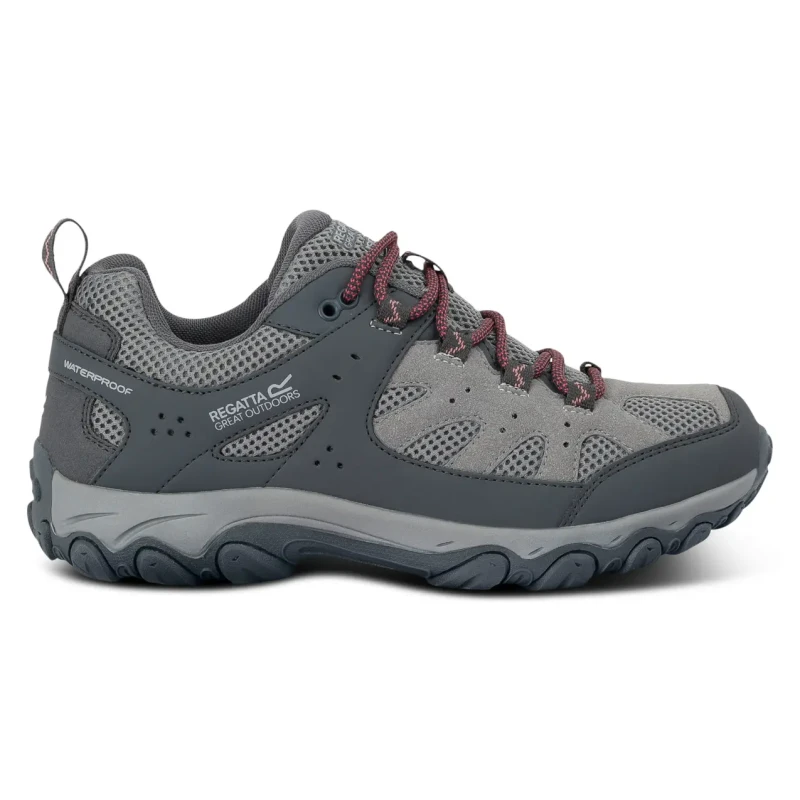 Image of Regatta Womens Edgepoint Breathable Waterproof Low Walking Shoes in Grey Size: 6 Grey Female 6