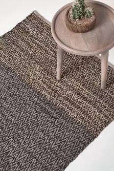 Image of Recycled Leather Handwoven Herringbone Rug