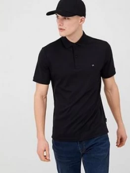 Image of Calvin Klein Jeans Soft Interlock Polo Shirt - Black Size M Men