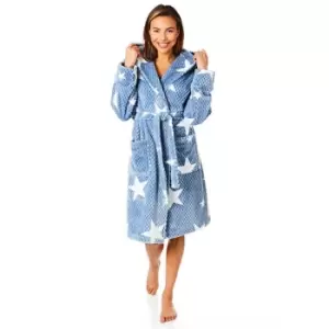 Image of Light and Shade Pretty Woman Dressing Gown Ladies - Blue