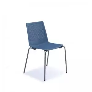 Image of Harmony multi-purpose chair with chrome 4 leg frame - blue