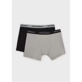 Image of Emporio Armani 2 Pack Stretch Trunks Black/Grey Size L Men