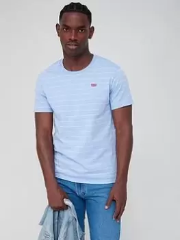 Image of Levis Original Small Logo Stripe T-Shirt - Lavender, Lavender, Size S, Men