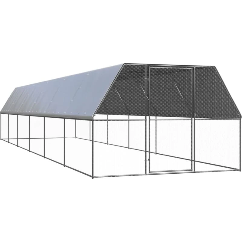 Image of VIDAXL Outdoor Chicken Cage 3x12x2 m Galvanised Steel Vidaxl 8720845682620