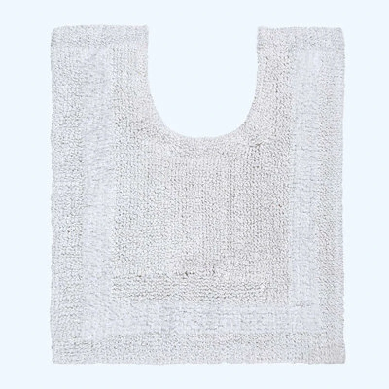 Image of Homescapes Luxury Reversible Cotton Pedestal Mat - White