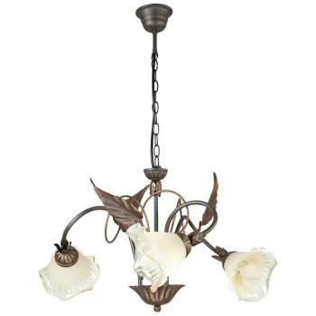 Image of Fan Europe Lighting - Fan Europe AUTUNNO 3 Light Multi Arm Pendant Ceiling Light Brown 60x40cm