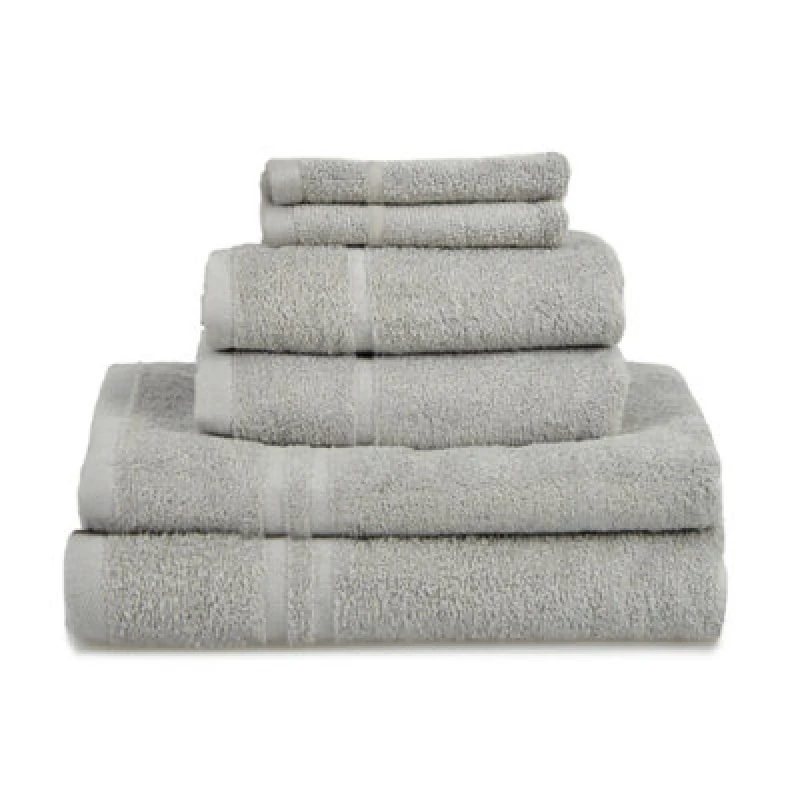 Image of Allure Bath Fashions Hotel Essentials Cotton 6 Piece Towel Set - Silver