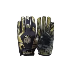Image of Wilson NFL Stretch Fit Receivers Gloves Black/Gold OSFA