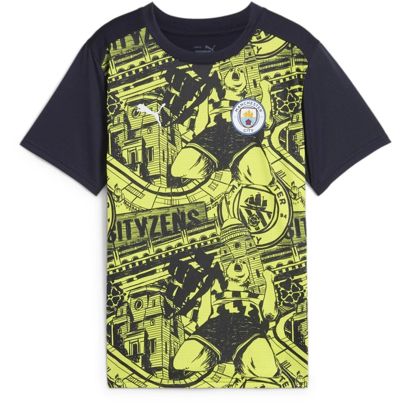 Image of Puma Manchester City FC Pre Match Shirt 2024 2025 Juniors - Blue Blue 7 - 8 Years