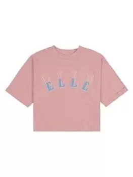 Image of Elle Girls Applique T-Shirt - Coral, Size Age: 5-6 Years, Women