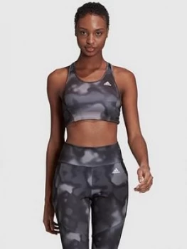 Image of Adidas Designed To Move Printed Bra Top - Black