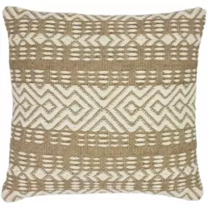 Image of Furn Bodhi Bohemian Geometric Weave Cotton Rich Cushion Cover, Natural, 45 x 45 Cm