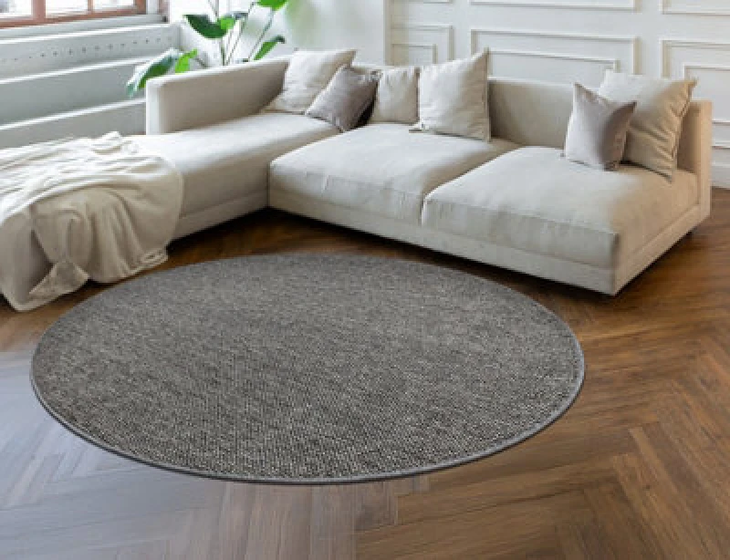 Image of RugsX Carpet Casablanca Loom Circle Grey, Loop, Soft Indoor & Outdoor Circle 100 Cm