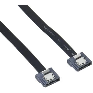 Image of Akasa AK-CBSA05-30BK Super slim SATA rev 3.0 data cable with securing latches - 30cm Black