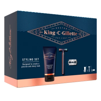 Image of King C Gillette Double Edge Razor 5 Blades & Shave Gel Gift Set