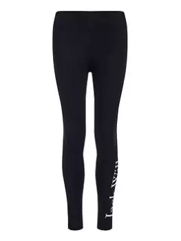 Image of Jack Wills Girls Script Legging - Black, Size Age: 8-9 Years, Women