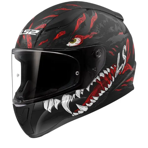 Image of LS2 FF353 Rapid II Kaiju Matt Black Red White Full Face Helmet Size M
