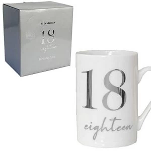 Image of Milestones New Bone China 11oz Mug with Silver Foil - 18