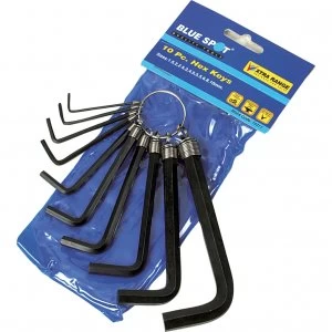 Image of BlueSpot 10 Piece Hexagon Allen Keyring Set Metric