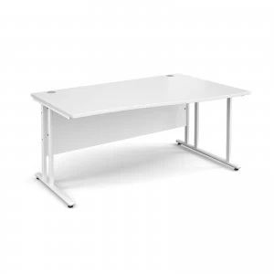 Image of Maestro 25 WL Right Hand Wave Desk 1600mm - White Cantilever Frame wh