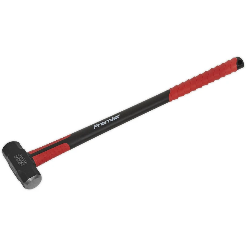 Image of Loops 7lb Sledge Hammer - Fibreglass Handle - Rubber Grip - Fine Grained Carbon Steel Metallics