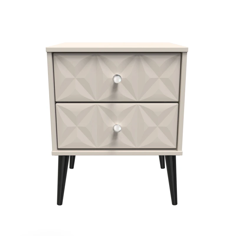 Image of Toledo 2 Drawer Bedside Cabinet In Kashmir Matt (Ready Assembled)