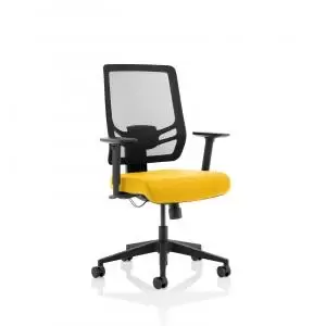 Image of Ergo Twist Bespoke Fabric Seat Senna Yellow Mesh Back KCUP1896