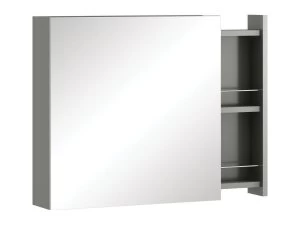 Image of Wickes Alessano Grey Gloss Wall Hung Mirror Storage Unit - 600 mm