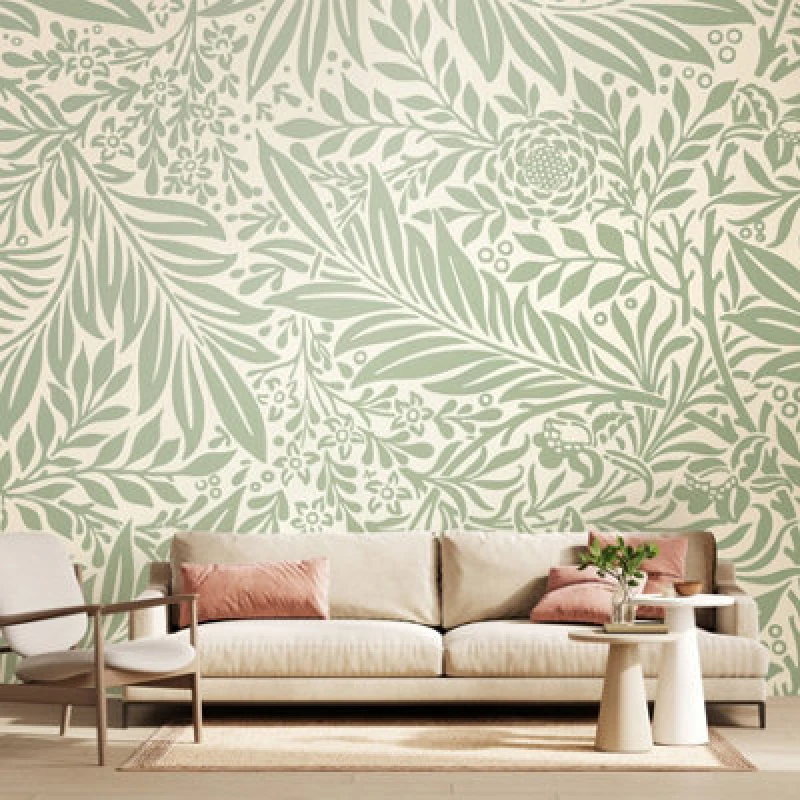 Image of Origin Murals Trailing Ferns - Sage Green Matt Smooth Paste The Wall Mural 350Cm Wide X 280Cm High