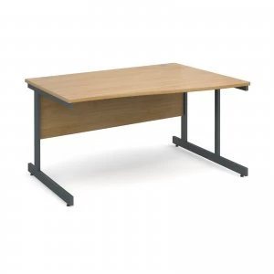 Image of Contract 25 Right Hand Wave Desk 1400mm - Graphite Cantilever Frame o